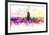 NYC Watercolor Collection - New York Skyline-Philippe Hugonnard-Framed Art Print