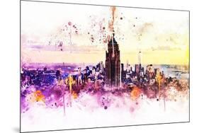 NYC Watercolor Collection - New York Skyline-Philippe Hugonnard-Mounted Art Print