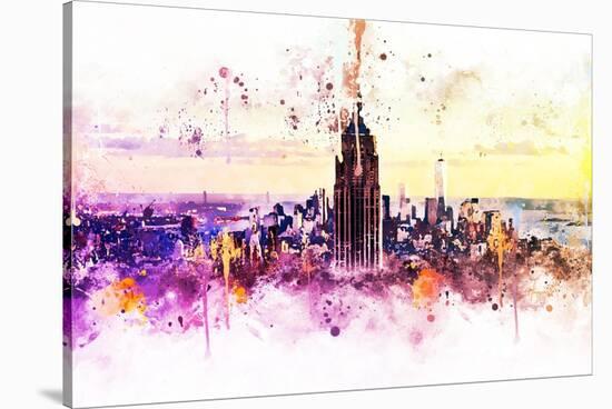 NYC Watercolor Collection - New York Skyline-Philippe Hugonnard-Stretched Canvas