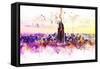 NYC Watercolor Collection - New York Skyline-Philippe Hugonnard-Framed Stretched Canvas