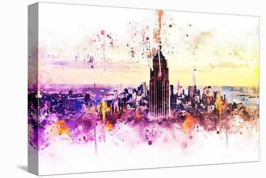 NYC Watercolor Collection - New York Skyline-Philippe Hugonnard-Stretched Canvas