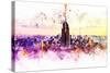 NYC Watercolor Collection - New York Skyline-Philippe Hugonnard-Stretched Canvas