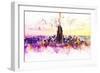 NYC Watercolor Collection - New York Skyline-Philippe Hugonnard-Framed Premium Giclee Print