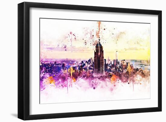 NYC Watercolor Collection - New York Skyline-Philippe Hugonnard-Framed Art Print