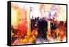 NYC Watercolor Collection - New York Sunset-Philippe Hugonnard-Framed Stretched Canvas