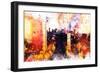 NYC Watercolor Collection - New York Sunset-Philippe Hugonnard-Framed Art Print