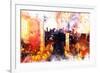 NYC Watercolor Collection - New York Sunset-Philippe Hugonnard-Framed Art Print