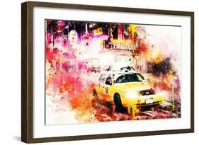 NYC Watercolor Collection - On the Night Road-Philippe Hugonnard-Framed Art Print