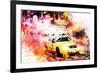 NYC Watercolor Collection - On the Night Road-Philippe Hugonnard-Framed Art Print