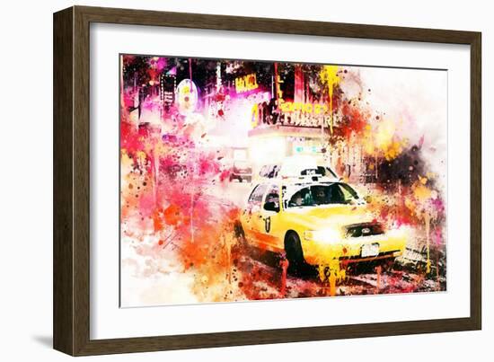 NYC Watercolor Collection - On the Night Road-Philippe Hugonnard-Framed Art Print