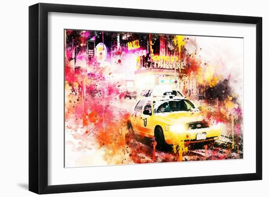 NYC Watercolor Collection - On the Night Road-Philippe Hugonnard-Framed Art Print