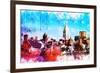 NYC Watercolor Collection - On the Roofs-Philippe Hugonnard-Framed Art Print