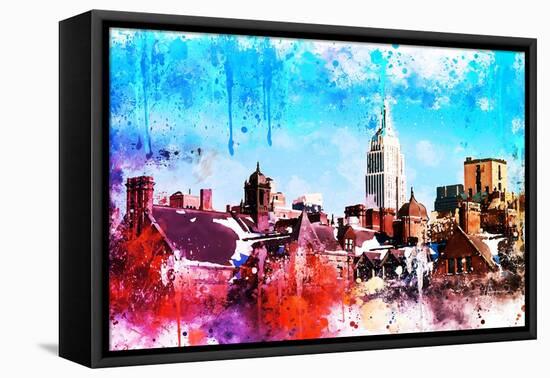 NYC Watercolor Collection - On the Roofs-Philippe Hugonnard-Framed Stretched Canvas