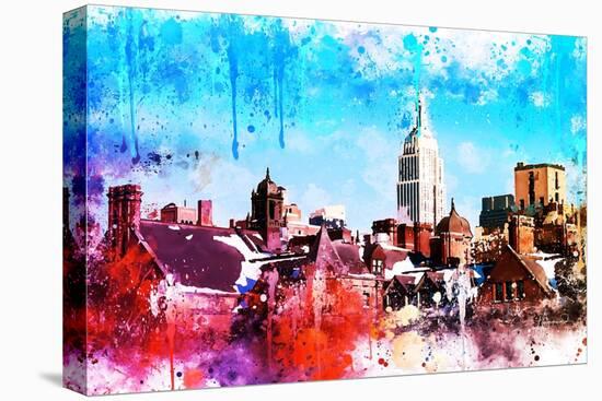 NYC Watercolor Collection - On the Roofs-Philippe Hugonnard-Stretched Canvas