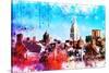 NYC Watercolor Collection - On the Roofs-Philippe Hugonnard-Stretched Canvas