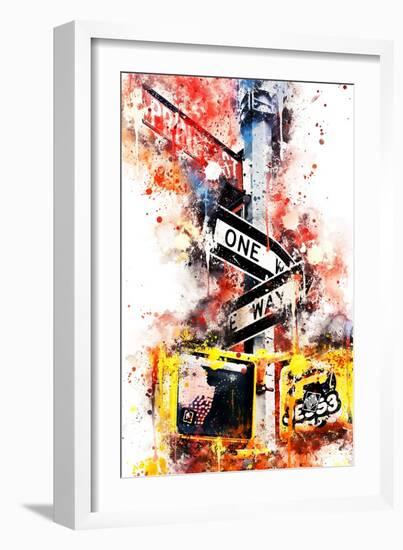 NYC Watercolor Collection - One Way-Philippe Hugonnard-Framed Art Print