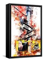 NYC Watercolor Collection - One Way-Philippe Hugonnard-Framed Stretched Canvas