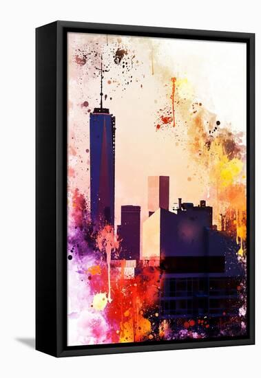 NYC Watercolor Collection - One World Trade center-Philippe Hugonnard-Framed Stretched Canvas