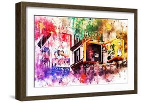 NYC Watercolor Collection - Pedestrian Signal-Philippe Hugonnard-Framed Art Print