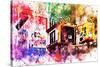 NYC Watercolor Collection - Pedestrian Signal-Philippe Hugonnard-Stretched Canvas