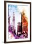 NYC Watercolor Collection - Pink Empire-Philippe Hugonnard-Framed Art Print