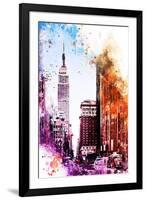 NYC Watercolor Collection - Pink Empire-Philippe Hugonnard-Framed Art Print