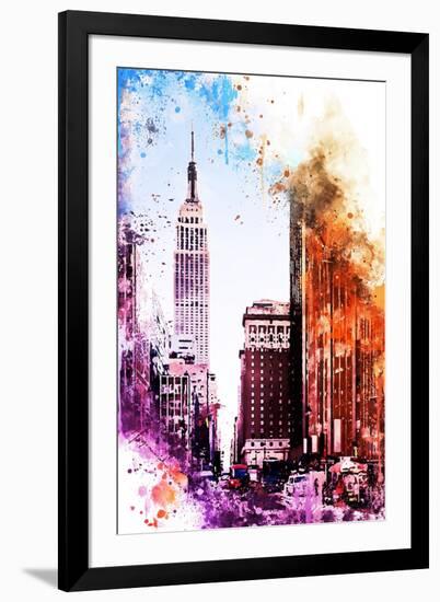 NYC Watercolor Collection - Pink Empire-Philippe Hugonnard-Framed Art Print