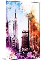 NYC Watercolor Collection - Pink Empire-Philippe Hugonnard-Mounted Art Print