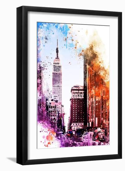 NYC Watercolor Collection - Pink Empire-Philippe Hugonnard-Framed Art Print