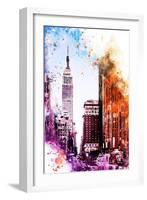 NYC Watercolor Collection - Pink Empire-Philippe Hugonnard-Framed Art Print