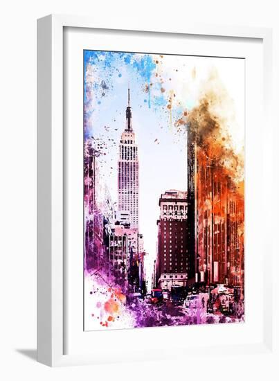 NYC Watercolor Collection - Pink Empire-Philippe Hugonnard-Framed Art Print