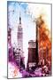 NYC Watercolor Collection - Pink Empire-Philippe Hugonnard-Mounted Art Print