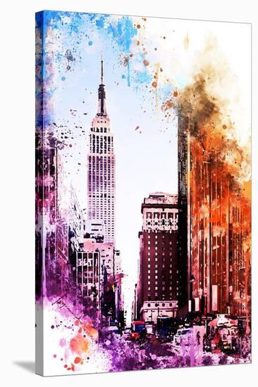 NYC Watercolor Collection - Pink Empire-Philippe Hugonnard-Stretched Canvas