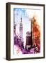 NYC Watercolor Collection - Pink Empire-Philippe Hugonnard-Framed Premium Giclee Print