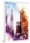 NYC Watercolor Collection - Pink Empire-Philippe Hugonnard-Framed Art Print