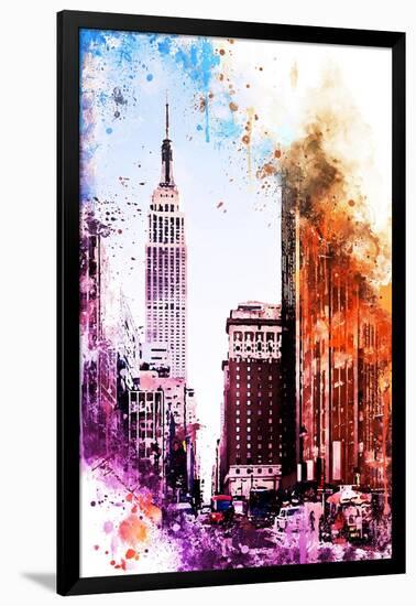 NYC Watercolor Collection - Pink Empire-Philippe Hugonnard-Framed Art Print