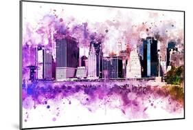 NYC Watercolor Collection - Purple Skyline-Philippe Hugonnard-Mounted Art Print