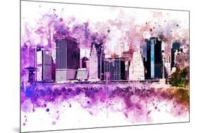 NYC Watercolor Collection - Purple Skyline-Philippe Hugonnard-Mounted Art Print