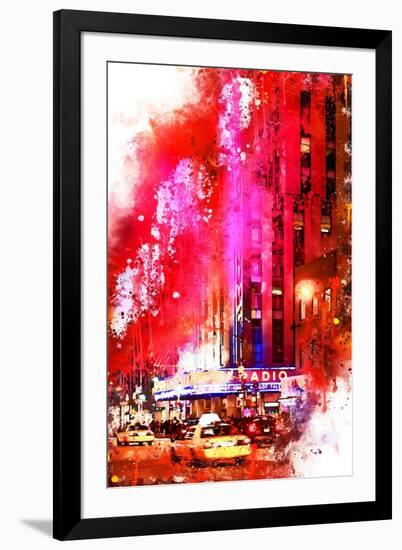 NYC Watercolor Collection - Radio City Music Hall-Philippe Hugonnard-Framed Art Print