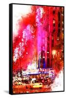 NYC Watercolor Collection - Radio City Music Hall-Philippe Hugonnard-Framed Stretched Canvas