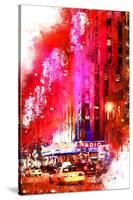 NYC Watercolor Collection - Radio City Music Hall-Philippe Hugonnard-Stretched Canvas