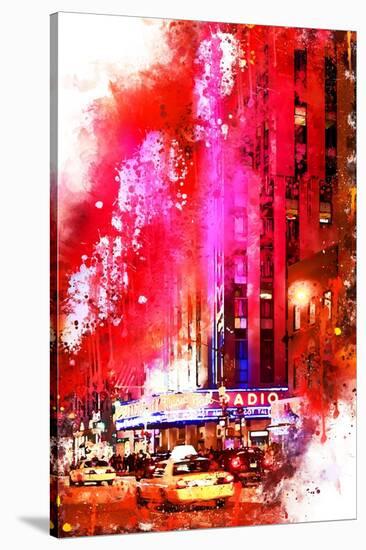 NYC Watercolor Collection - Radio City Music Hall-Philippe Hugonnard-Stretched Canvas