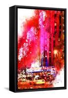 NYC Watercolor Collection - Radio City Music Hall-Philippe Hugonnard-Framed Stretched Canvas