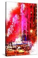 NYC Watercolor Collection - Radio City Music Hall-Philippe Hugonnard-Stretched Canvas