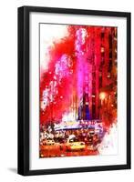 NYC Watercolor Collection - Radio City Music Hall-Philippe Hugonnard-Framed Art Print