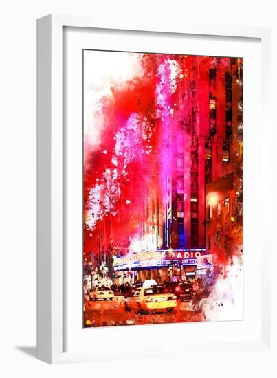 NYC Watercolor Collection - Radio City Music Hall-Philippe Hugonnard-Framed Art Print