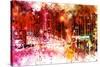 NYC Watercolor Collection - Red Night-Philippe Hugonnard-Stretched Canvas