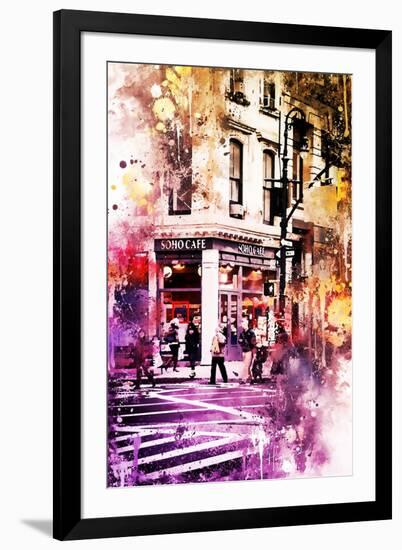 NYC Watercolor Collection - Soho Cafe-Philippe Hugonnard-Framed Art Print