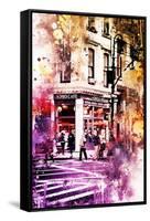 NYC Watercolor Collection - Soho Cafe-Philippe Hugonnard-Framed Stretched Canvas