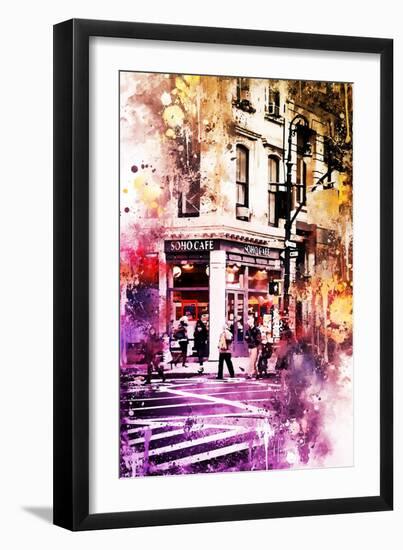 NYC Watercolor Collection - Soho Cafe-Philippe Hugonnard-Framed Art Print